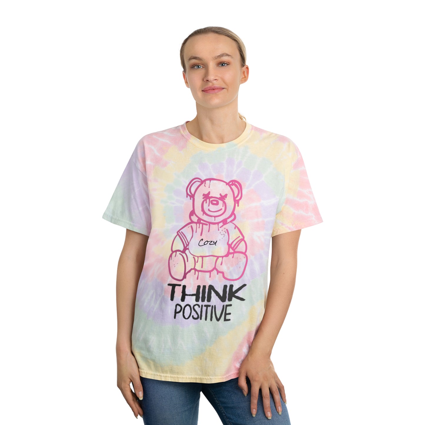 Think Positive Cozybear Tie-Dye Tee, Spiral