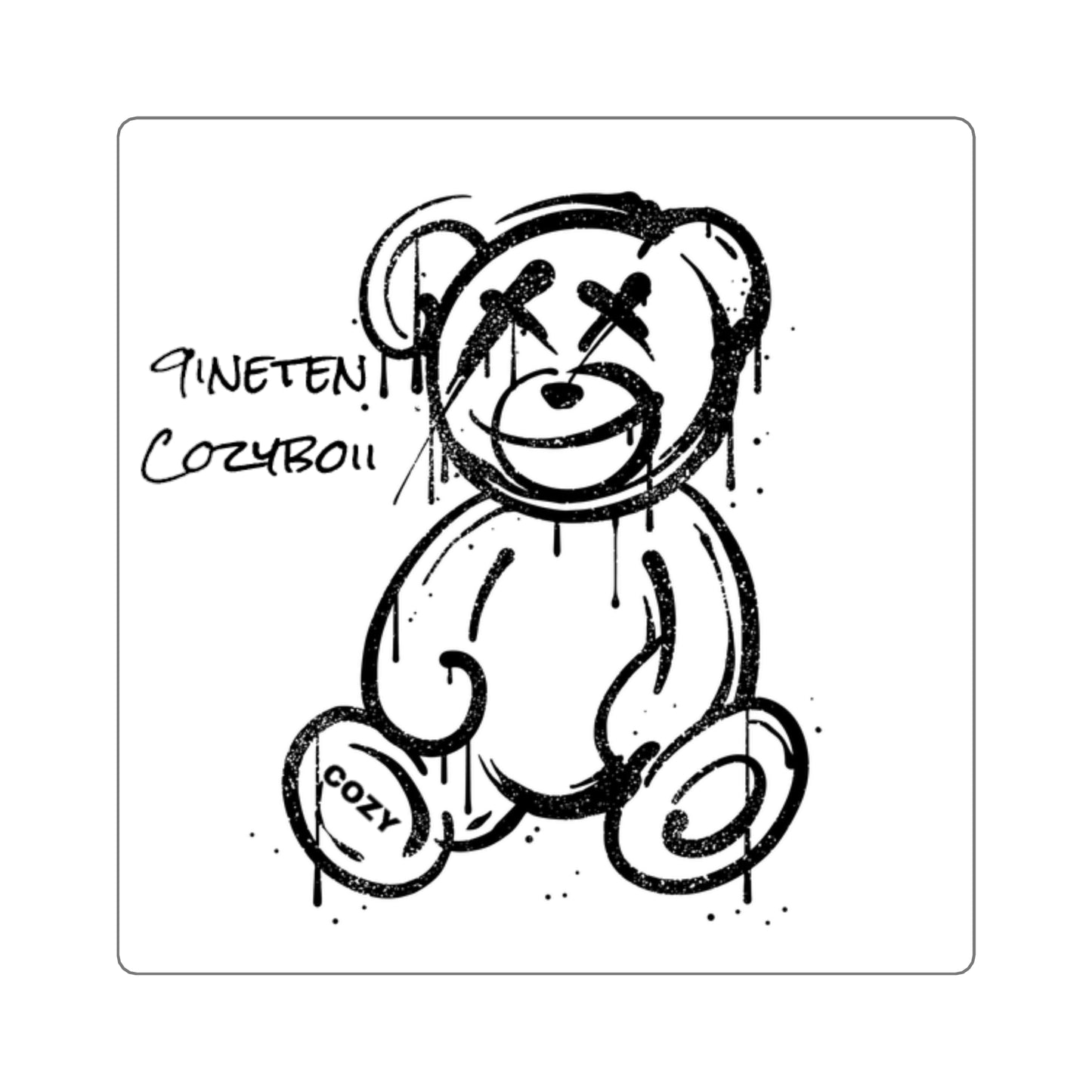 9ineten "Cozybear" Sqaure Sticker